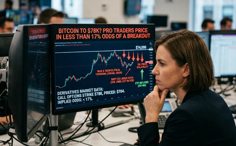 Peluang Bitcoin ke $78 Ribu Menipis: Trader Profesional Mulai Waspada