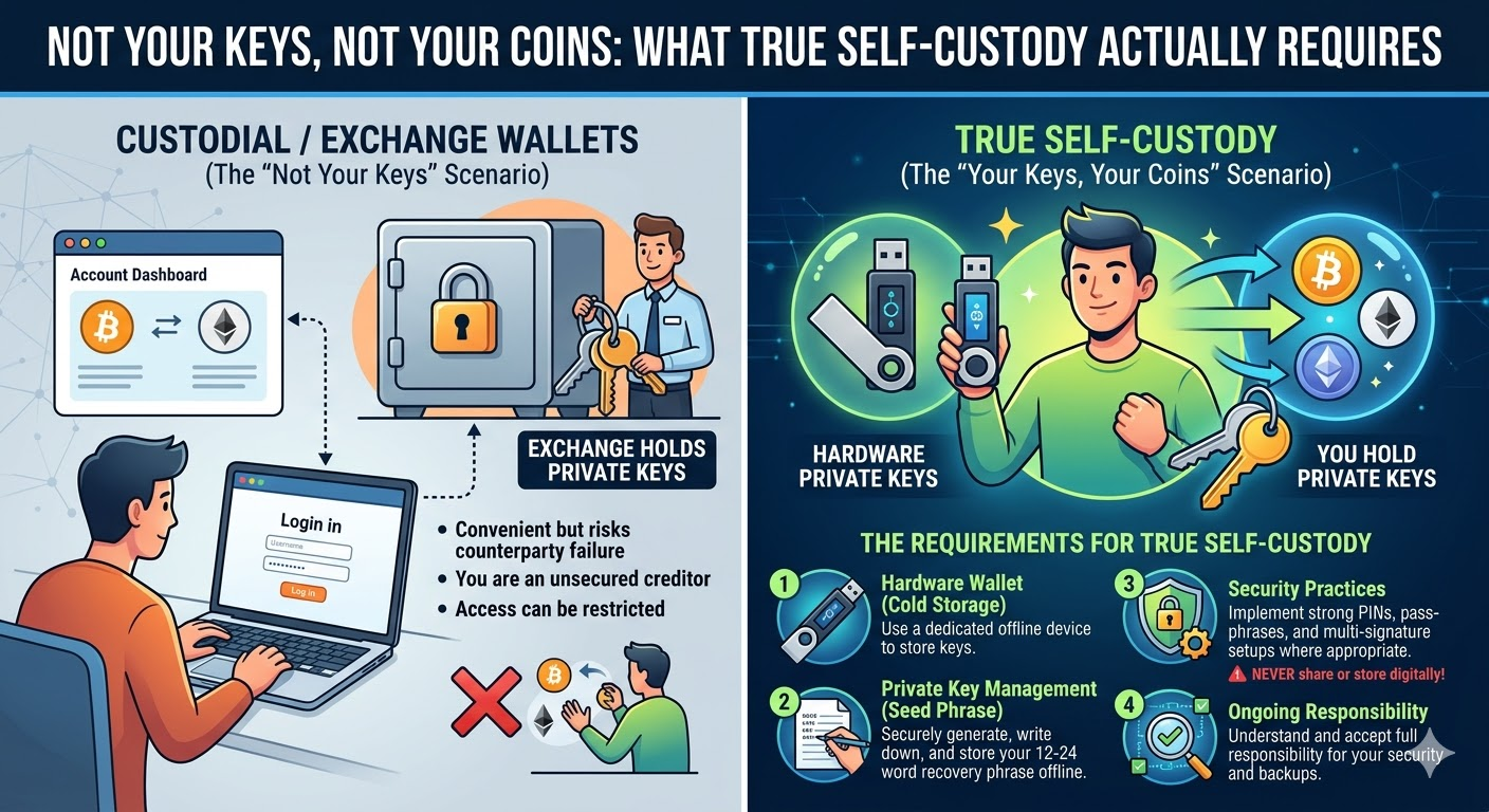 “Not Your Keys, Not Your Coins”: Apa yang Dibutuhkan untuk Self-Custody yang Sebenarnya