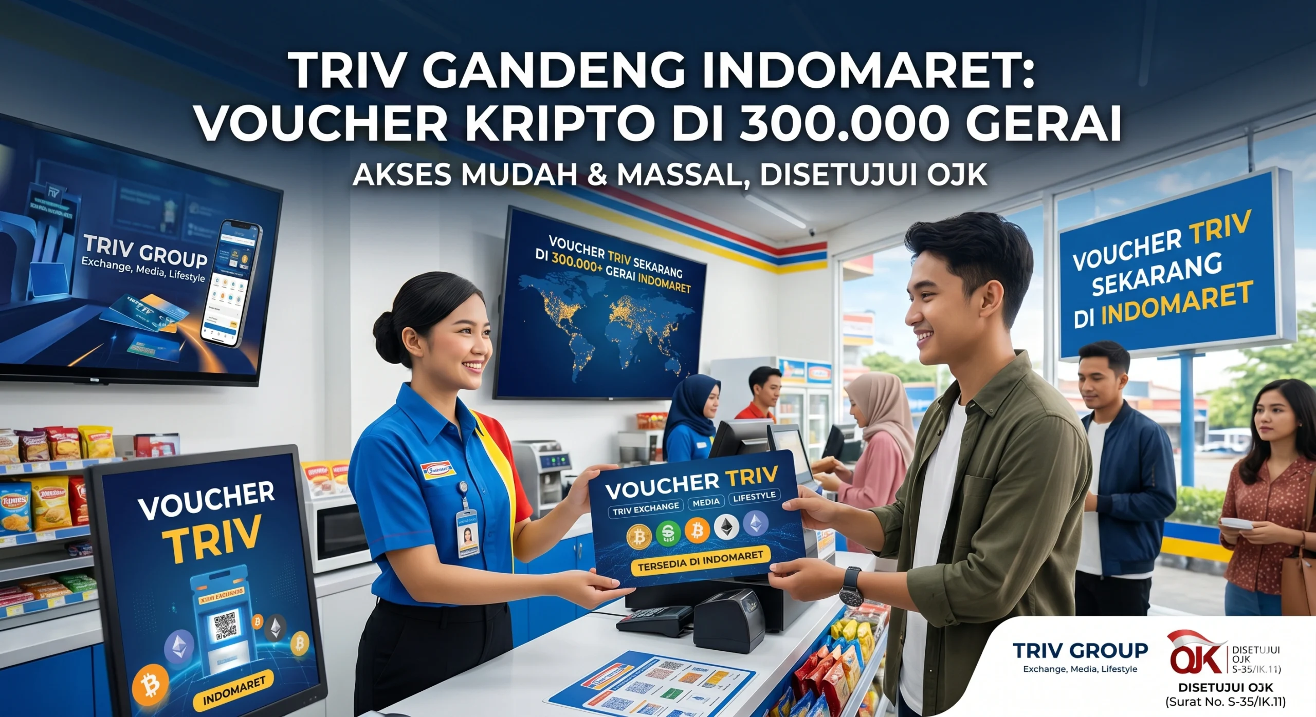 Ekspansi Massal, TRIV Gandeng Indomaret Jual Voucher Kripto di 300 Ribu Gerai