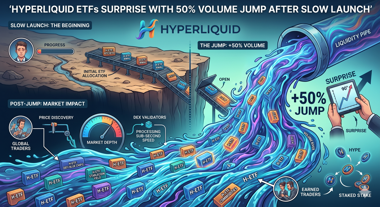 ETF Hyperliquid Kejutkan Pasar dengan Lonjakan Volume 50% Setelah Debut Lambat