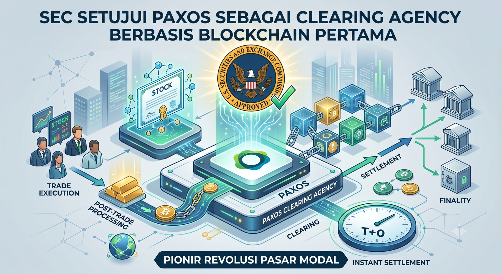 SEC Setujui Paxos sebagai Clearing Agency Berbasis Blockchain Pertama