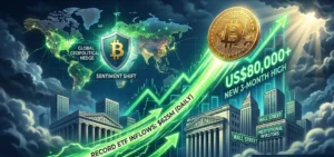 Cetak Rekor 3 Bulan Terakhir, Bitcoin Tembus US$80.000 Didorong Derasnya Inflow ETF