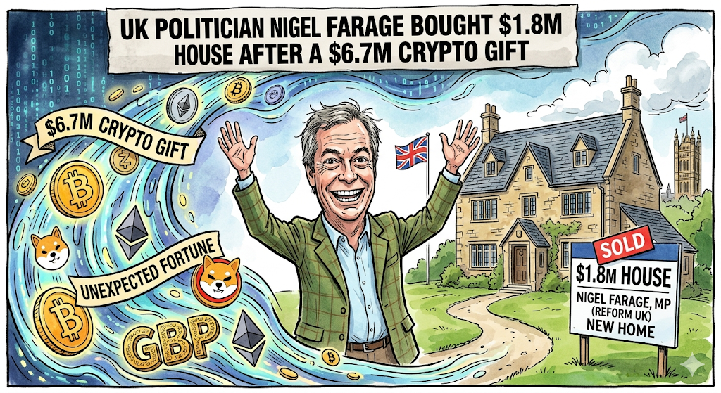Nigel Farage Beli Rumah $1,8 Juta Setelah Terima Donasi Kripto Rp6,7 Juta Pound