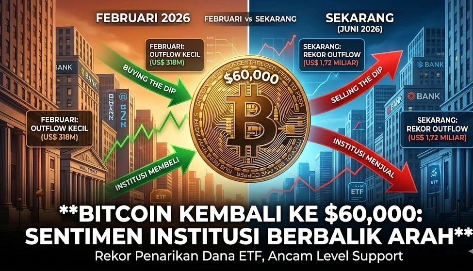 Kembali Sentuh US$ 60.000, Sentimen Institusi Terhadap Bitcoin Kini Berbalik Arah