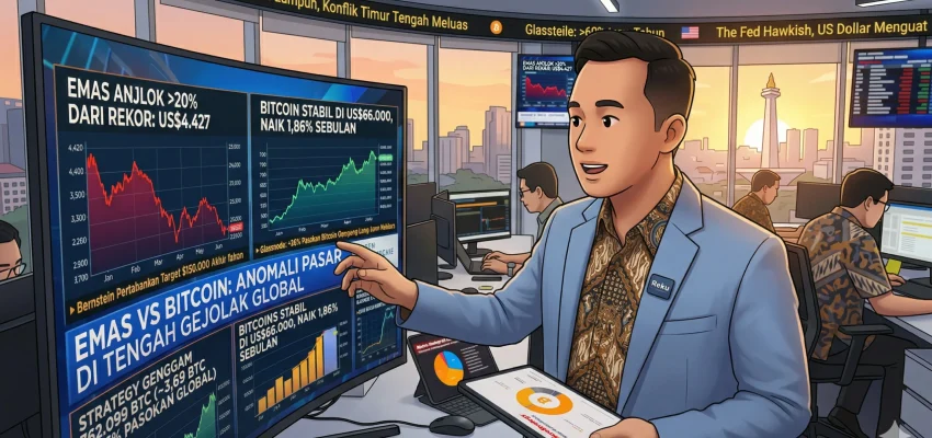 Harga Emas Anjlok 20%, Bitcoin Tunjukkan Ketahanan di Tengah Gejolak Global