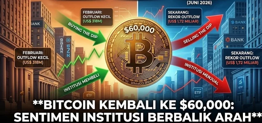 Kembali Sentuh US$ 60.000, Sentimen Institusi Terhadap Bitcoin Kini Berbalik Arah